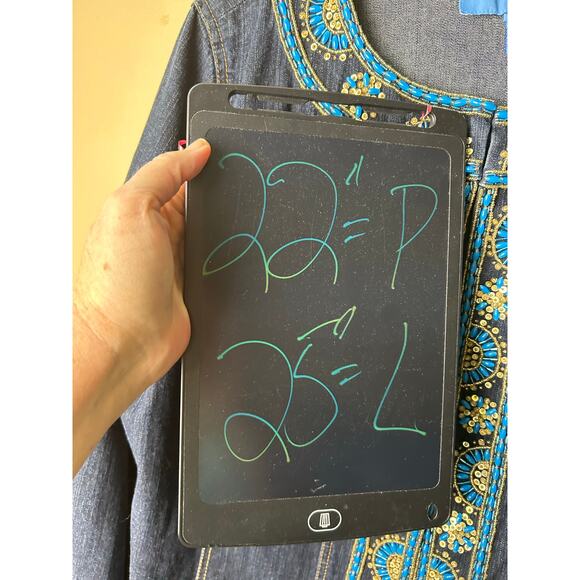 Vintage Doncaster Sport Cotton/Span Blue Jean Jacket w/ Bling Torqoise Size 14W - Picture 9 of 9